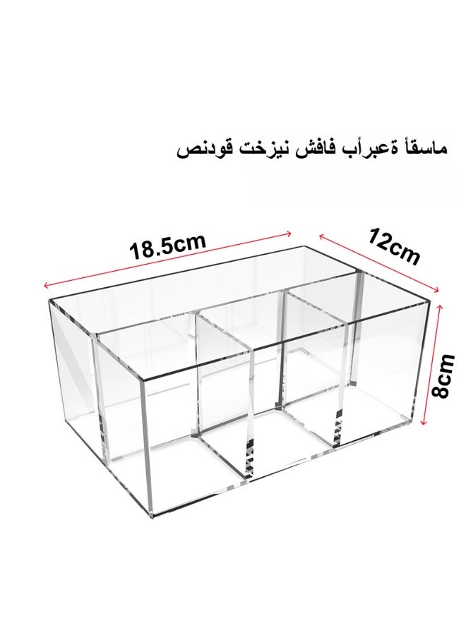 منظم مستحضرات تجميل، حامل أقلام، منظم مكتب، حامل فرش مكياج، وحدة تخزين أكريليك بأربعة فتحات، منظم كبير لفرش المكياج مناسب للحمام، طاولة الزينة، طاولة التزيين، مكتب العمل - Image 1